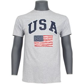 USA W/FLAG TSHIRT (Option: HEATHER GREY L)