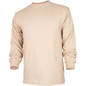 MENS LONG SLEEVE T SHIRT SAND (Option: L)