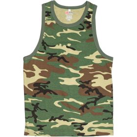 MENS TANK TOP WOODLAND CAMOUFLAGE (Option: L)