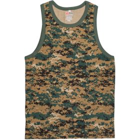 MENS TANK TOP DIGITAL WOODLAND (Option: L)