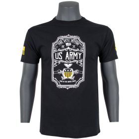ARMY LABEL T SHIRT BLACK (Option: L)